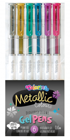Gelové propisky sada 6 barev metalické Colorino